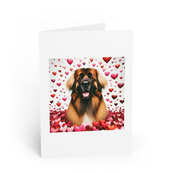 DistinctInk Greeting Card / Note Card - Valentine's Day Leonberger - PACK of 1