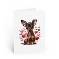 thumbnail image 1 of DistinctInk Greeting Card / Note Card - Valentine's Day Miniature Pinscher Puppy - PACK of 10, 1 of 7