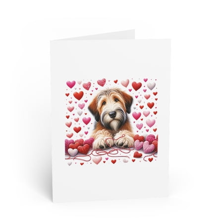 DistinctInk Greeting Card / Note Card - Valentine's Day Otterhound - PACK of 1