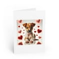 thumbnail image 1 of DistinctInk Greeting Card / Note Card - Valentine's Day Portuguese Podengo Pequeno Puppy - PACK of 10, 1 of 7