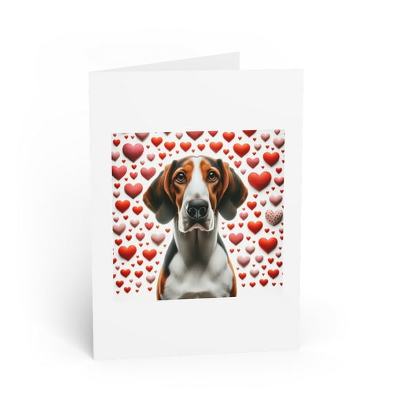 DistinctInk Greeting Card / Note Card - Valentine's Day Treeing Walker Coonhound - PACK of 5