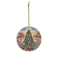 thumbnail image 1 of DistinctInk Hanging Ceramic Christmas Tree Ornament Charm with Gold String - Great Gift/Present - 2 3/4 inch Diameter -&nbsp;Republican Holiday Spirit, 1 of 5