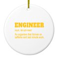 thumbnail image 1 of DistinctInk Hanging Ceramic Christmas Ornament - Caffeine and Last Minute - Gold String, 2-3/4 inch Diameter, 1 of 2