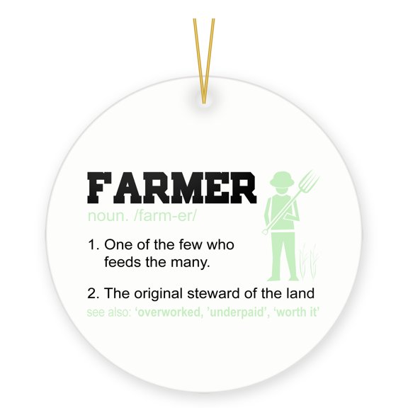 Farmer Definition Christmas Ornament, Agriculture Appreciation Gift
