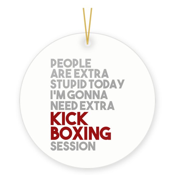 DistinctInk Kickboxing Gift Christmas Ornament for Kickboxer or Fighter