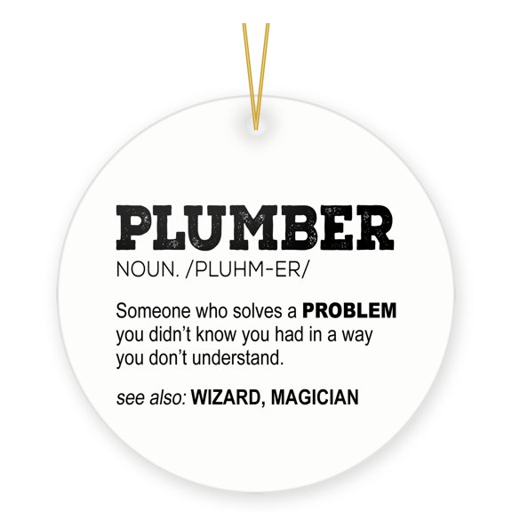 DistinctInk Funny Plumber Definition Christmas Ornament Gift