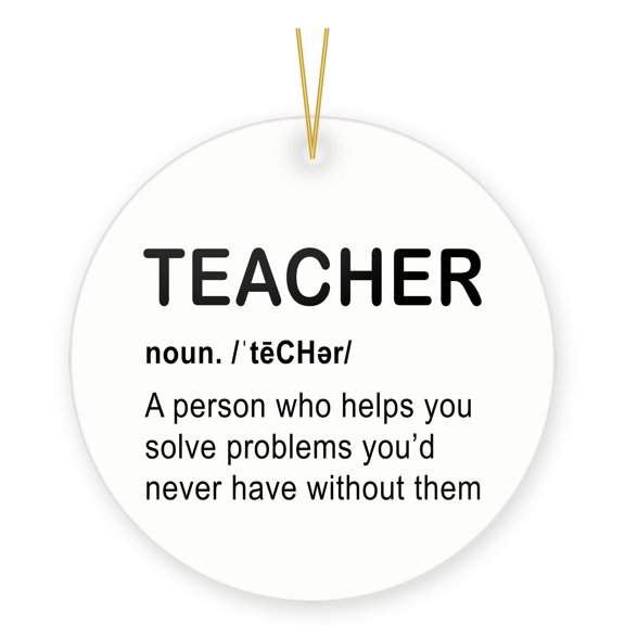 DistinctInk Funny Teacher Definition Ornament - Humorous Educator Gift