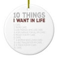 thumbnail image 1 of DistinctInk Hanging Ceramic Christmas Ornament - Cars, Money, Woman - Gold String, 2-3/4 inch Diameter, 1 of 2