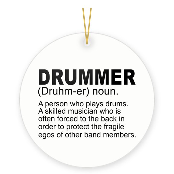DistinctInk Drummer Gift Funny Band Musician Dictionary Definition Ornament