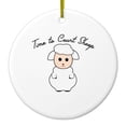 thumbnail image 1 of DistinctInk Hanging Ceramic Christmas Ornament - Lamb - Gold String, 2-3/4 inch Diameter, 1 of 2