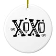 thumbnail image 1 of DistinctInk Hanging Ceramic Christmass Tree Ornament with Gold String - Great Gift / Present - 2 3/4 inch diameter - XOXO Black Hearts Valentine, 1 of 2