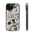 thumbnail image 1 of DistinctInk Clear Hybrid Case for Apple iPhone 12 Mini (5.4" Screen) - Whimsical Feline Paradise: A Colorful Cartoon Pattern - Raised Bezel Screen Guard, 1 of 8