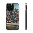 thumbnail image 1 of DistinctInk Hybrid (Acrylic / TPU) Clear Slim Fit Case for Apple iPhone 12 Pro (6.1" Screen) - "Vivid City Vision: Unleashing Creative Passions on Concrete Walls", 1 of 8