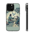 thumbnail image 1 of DistinctInk Hybrid (Acrylic / TPU) Clear Slim Fit Case for Apple iPhone 13 Pro MAX (6.7" Screen) - "Humble and Gentle Love: Ephesians 4:2 Bible Verse", 1 of 8
