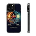 thumbnail image 1 of DistinctInk Hybrid (Acrylic / TPU) Clear Slim Fit Case for Apple iPhone 14 PLUS (6.7" Screen) - The Greatest of These: 1 Corinthians 13:13 Faith, Hope, Love, 1 of 8