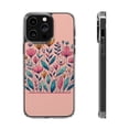 thumbnail image 1 of DistinctInk Hybrid (Acrylic / TPU) Clear Slim Fit Case for Apple iPhone 15 PLUS (6.7" Screen) - "Blossoming Spring: Vibrant Hand-Drawn Floral Delight", 1 of 8