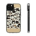 thumbnail image 1 of DistinctInk Hybrid (Acrylic / TPU) Clear Slim Fit Case for Apple iPhone 12 (6.1" Screen) - "Cute and Charming Cartoon Cat Pattern", 1 of 8