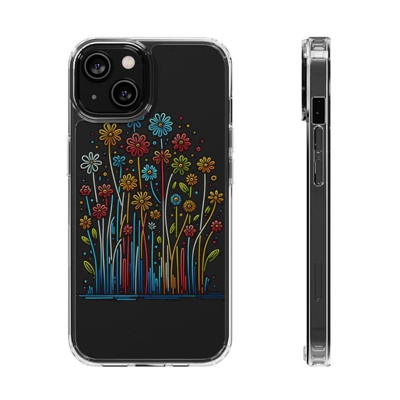 DistinctInk Hybrid (Acrylic / TPU) Clear Slim Fit Case for Apple iPhone 12 MINI (5.4" Screen) - "Fleeting Blooms: A Magical Spring Awakening"