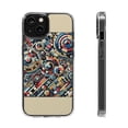 thumbnail image 1 of DistinctInk Clear Hybrid Case for Apple iPhone 12 Mini (5.4" Screen) - Vibrant Mosaic: Abstract Geometric Delight - Raised Bezel Screen Guard, 1 of 8