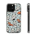 thumbnail image 1 of DistinctInk Hybrid (Acrylic / TPU) Clear Slim Fit Case for Apple iPhone 14 PLUS (6.7" Screen) - "ARctic Fox: A Musical Pattern Delight", 1 of 8