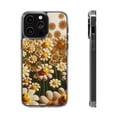 thumbnail image 1 of DistinctInk Hybrid (Acrylic / TPU) Clear Slim Fit Case for Apple iPhone 14 PLUS (6.7" Screen) - "Dancing Smiley Daisies: A Floral Delight", 1 of 8