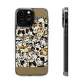 thumbnail image 1 of DistinctInk Hybrid (Acrylic / TPU) Clear Slim Fit Case for Apple iPhone 14 PLUS (6.7" Screen) - "Feline Playtime: A Whimsical Cat Tapestry", 1 of 8