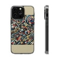 thumbnail image 1 of DistinctInk Clear Hybrid Case for Apple iPhone 15 Pro Max (6.7" Screen) - Vibrant Mosaic: Abstract Geometric Delight - Shockproof Protection, 1 of 1