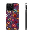 thumbnail image 1 of DistinctInk Clear Hybrid Case for Apple iPhone 15 Pro Max (6.7" Screen) - Whimsical Blooms: Hand-drawn Cartoon Flowers - Wireless Charging Compatible, 1 of 8