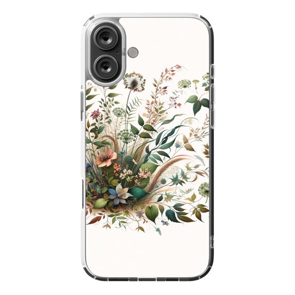 DistinctInk MagSafe Clear Case for Apple iPhone 16 Plus (6.7" Screen) - Botanical Harmony Art Print - Wireless Charging Compatible