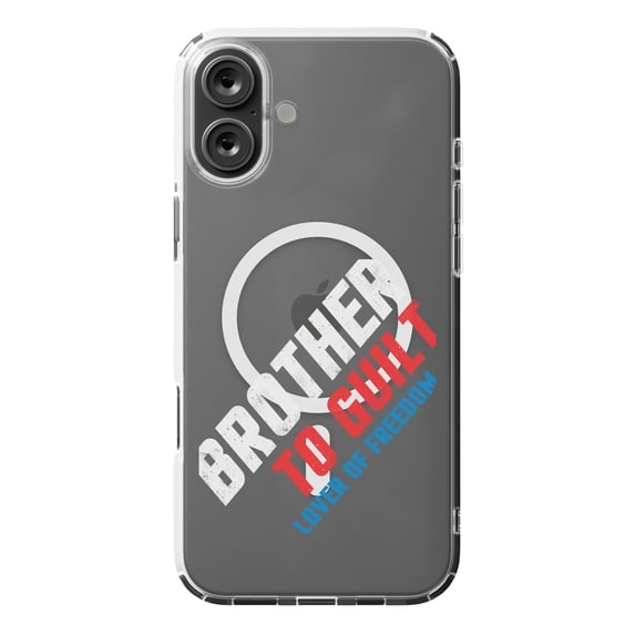 DistinctInk MagSafe Clear Case for Apple iPhone 16 Plus (6.7" Screen) - Brother To Guilt Lover Of Freedom - Slim Profile Design