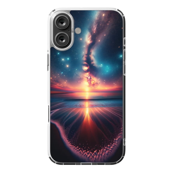 DistinctInk MagSafe Clear Case for Apple iPhone 16 Plus (6.7" Screen) - Captivating Harmony: A Celestial Ballet - Wireless Charging Compatible