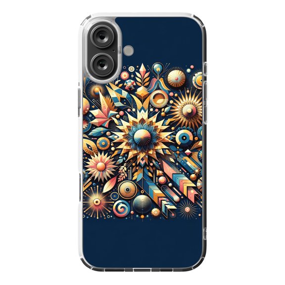 DistinctInk MagSafe Clear Case for Apple iPhone 16 Plus (6.7" Screen) - Cosmic Rhythms Abstract Wall Art - Raised Bezel Screen Guard