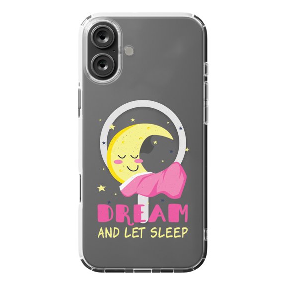 DistinctInk MagSafe Clear Case for Apple iPhone 16 Plus (6.7" Screen) - Dream And Let Sleep - Shockproof Protection