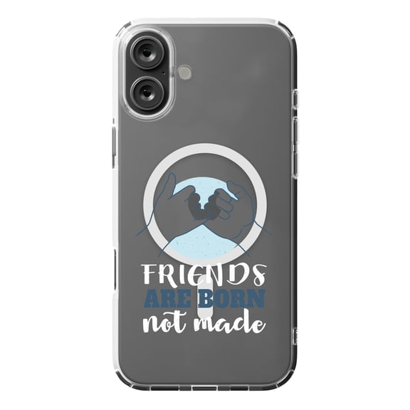 DistinctInk MagSafe Clear Case for Apple iPhone 16 Plus (6.7" Screen) - Friends Are Born Not Made - Raised Bezel Screen Guard