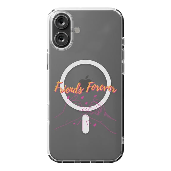 DistinctInk MagSafe Clear Case for Apple iPhone 16 Plus (6.7" Screen) - Friends Forever - Shockproof Protection