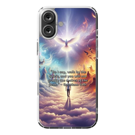 DistinctInk MagSafe Clear Case for Apple iPhone 16 Plus (6.7" Screen) - Walking by the Spirit's Guidance - Lightweight Grip