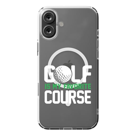 DistinctInk MagSafe Clear Case for Apple iPhone 16 Plus (6.7" Screen) - Golf Is MY Favorite Course - Raised Bezel Screen Guard