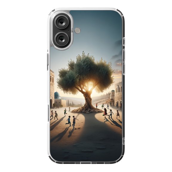 DistinctInk MagSafe Clear Case for Apple iPhone 16 Plus (6.7" Screen) - Harmony Under the Olive Tree: A Peaceful Palestine - Shockproof Protection