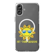 DistinctInk MagSafe Clear Case for Apple iPhone 16 Plus 6.7 Screen - Hey There Sunshine - Raised Bezel Screen Guard