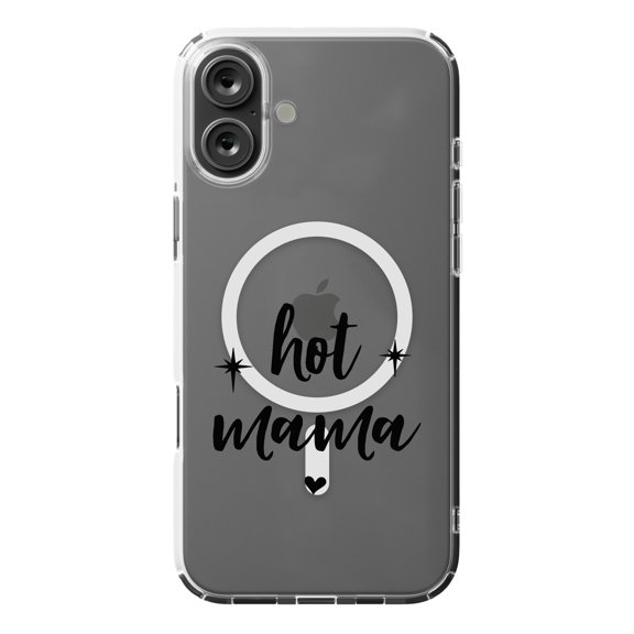 DistinctInk Hybrid Case for iPhone 16 PLUS - Slim, Durable, Compatible with MagSafe Charging - Hot Mama - Stars, Heart