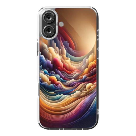 DistinctInk MagSafe Clear Case for Apple iPhone 16 Plus (6.7" Screen) - Infinite Spectral Glide Canvas - Wireless Charging Compatible