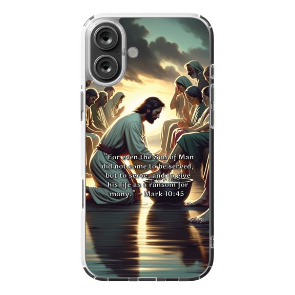 DistinctInk MagSafe Clear Case for Apple iPhone 16 Plus (6.7" Screen) - The Son of Man's Sacrificial Service - Lightweight Grip