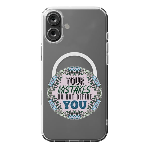 DistinctInk MagSafe Clear Case for Apple iPhone 16 Plus (6.7" Screen) - Mistakes Do Not Define You - Shockproof Protection
