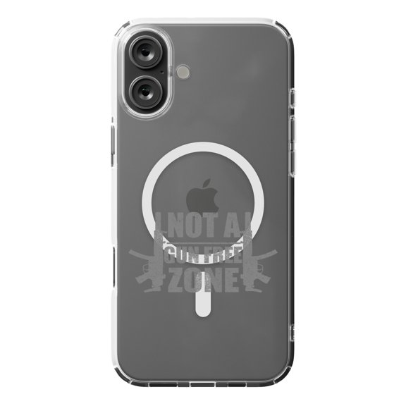 DistinctInk Hybrid Case for iPhone 16 PLUS - Slim, Durable, Compatible with MagSafe Charging - Not a Gun Free Zone