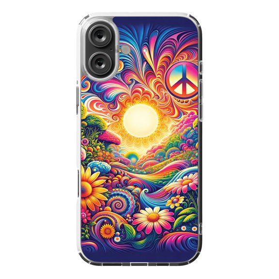 DistinctInk MagSafe Clear Case for Apple iPhone 16 Plus (6.7" Screen) - Psychedelic Harmony Art Print - Slim Profile Design