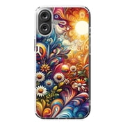 DistinctInk MagSafe Clear Case for Apple iPhone 16 Plus 6.7 Screen - Psychedelic Sunshine Floral Paradise - Raised Bezel Screen Guard