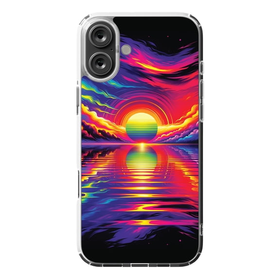 DistinctInk Hybrid Case for iPhone 16 PLUS - Slim, Durable, Compatible with MagSafe Charging - Spectrum Bliss Modern Wall Art