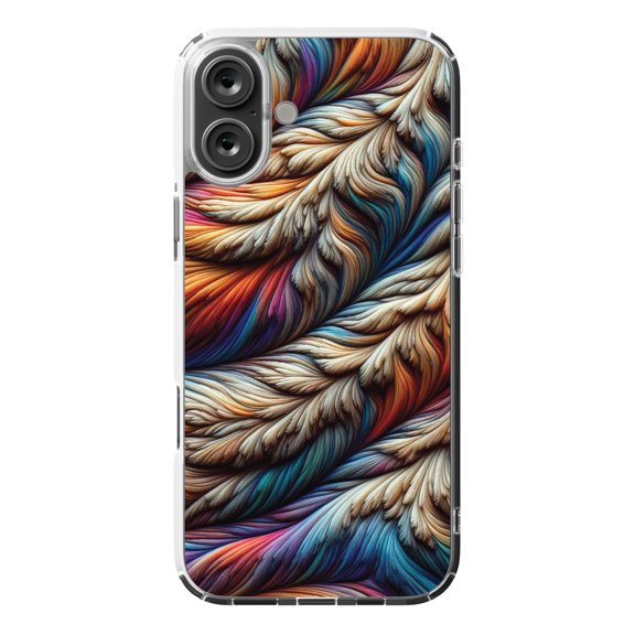 DistinctInk MagSafe Clear Case for Apple iPhone 16 Plus (6.7" Screen) - Spectrum Flow Wallpaper Abstract - Tempered Glass Back