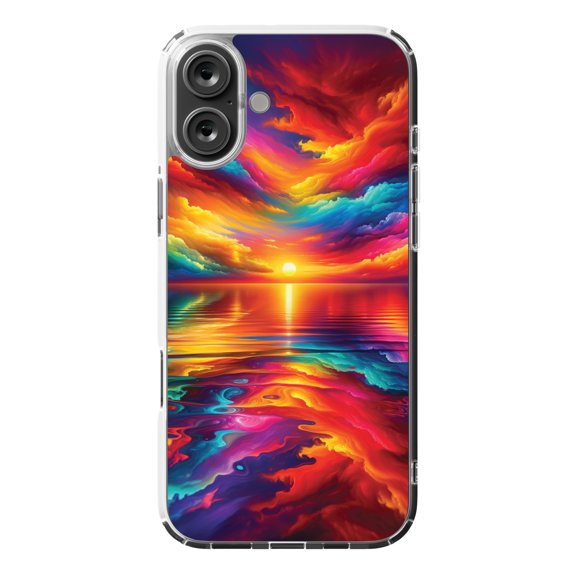 DistinctInk MagSafe Clear Case for Apple iPhone 16 Plus (6.7" Screen) - Spectrum Seascape Divine Art - Tempered Glass Back
