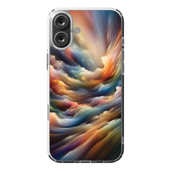 DistinctInk MagSafe Clear Case for Apple iPhone 16 Plus (6.7" Screen) - Spectrum Whorl: Virtual Artprint - Raised Bezel Screen Guard
